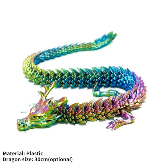 3D Printed Articulated Crystal Chinese Dragon