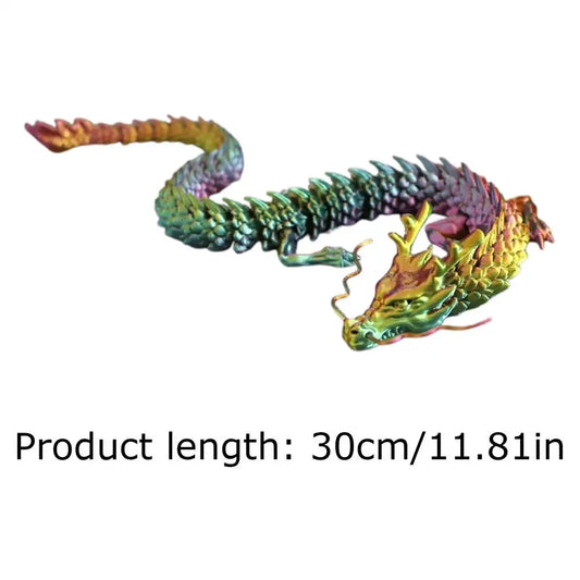 3D Printed Articulated Dragon โ Large Flexible Joint Dragon Figurine for Home Decor & Collectors