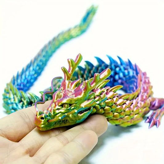 3D Printed Articulated Crystal Chinese Dragon