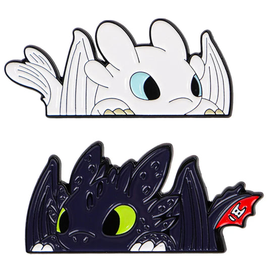Kawaii Hiccup & Toothless Enamel Pins