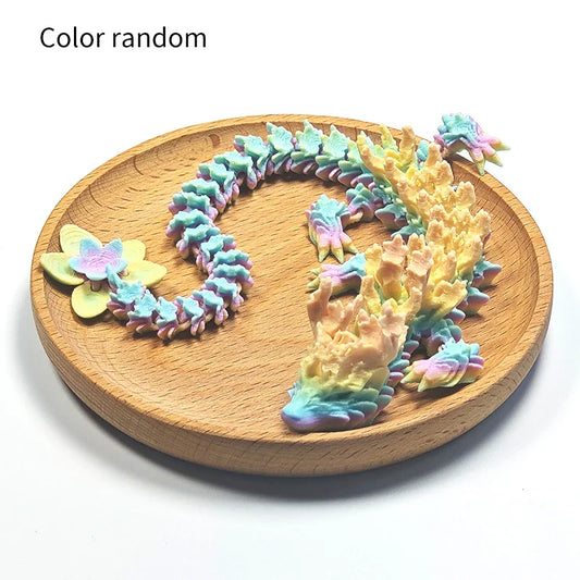 3D Printed Crystal Dragon Articulated Fidget Toy – Cherry Blossom Dragon Home & Office Decor, Birthday Gift for Boys 2025