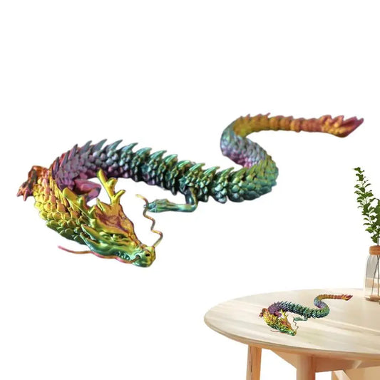 3D Printed Articulated Dragon – Large Flexible Joint Dragon Figurine for Home Decor & Collectors